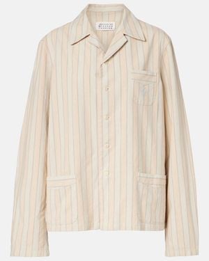 Maison Margiela Gestreiftes Hemd Aus Baumwolle - Natur