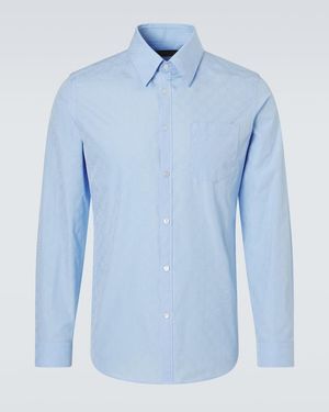 Gucci Gg Cotton Poplin Shirt - Blue