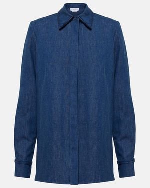 Gabriela Hearst Cruz Cotton And Linen Shirt - Blue