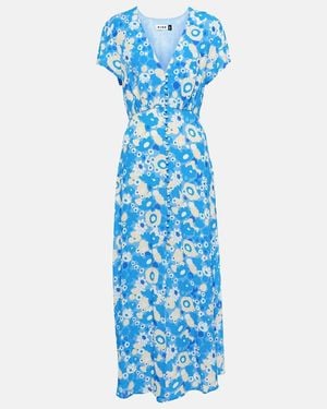 RIXO London Aspen Floral-Print Crepe Midi Dress - Blue