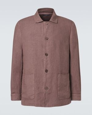 Fedeli Linen Shirt - Brown