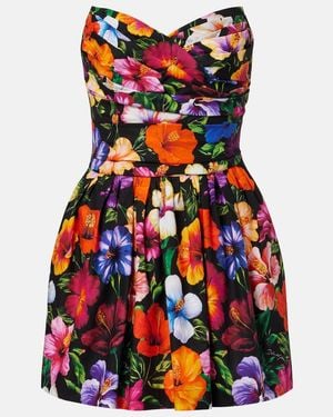 Dolce & Gabbana Floral Cotton Minidress - Red