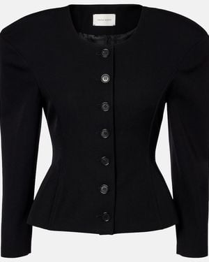 Magda Butrym Peplum Wool Cardigan - Black