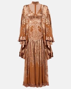 Zimmermann Memento Burnout Paisley Semi-Sheer Gown - Brown