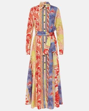 Etro Printed Cotton-Blend Shirt Dress - Red