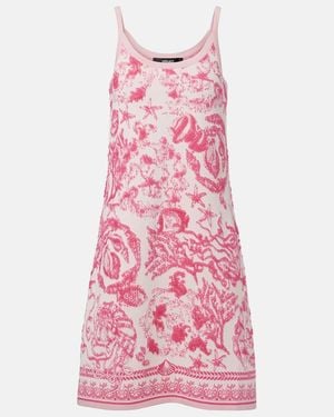 Versace Underwater Barocco Terry Jacquard Minidress - Pink