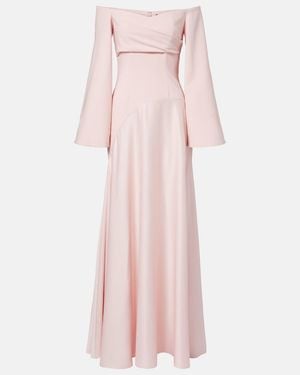 Solace London Rina Satin And Crepe Maxi Dress - Pink