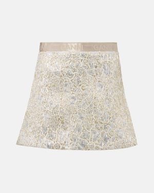 Ganni Brocade Miniskirt - Natural