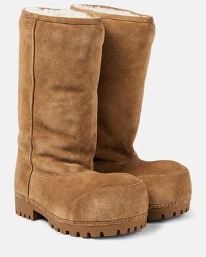 Balenciaga Alaska High Suede Boots - Brown