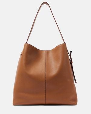 McQueen Schultertasche T-Bar Sling Aus Leder - Braun