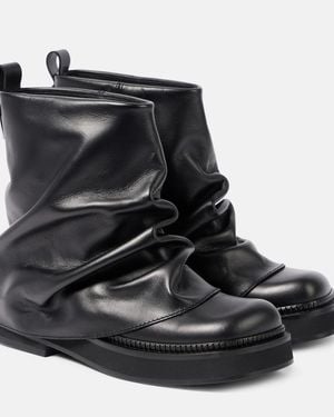 The Attico Robin Leather Ankle Boots - Black