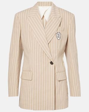 Brunello Cucinelli Cotton And Silk Blazer - Natural