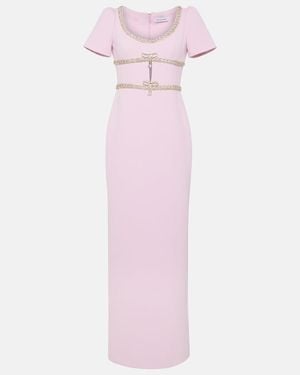 Self-Portrait Crystal-Embellished Crepe Gown - Pink
