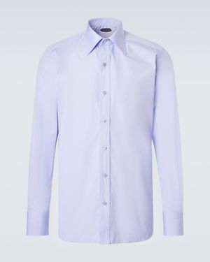 Tom Ford Cotton Poplin Shirt - Blue