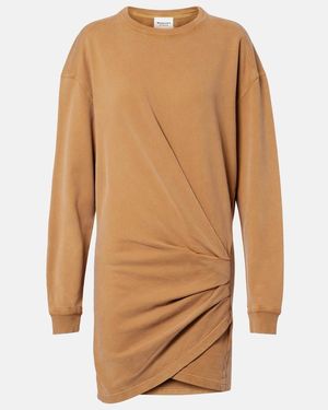 Isabel Marant Pipper Gathered Cotton Sweatshirt Dress - Brown