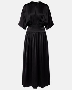 TOTEME Silk And Cotton Satin T-Shirt Dress - Black
