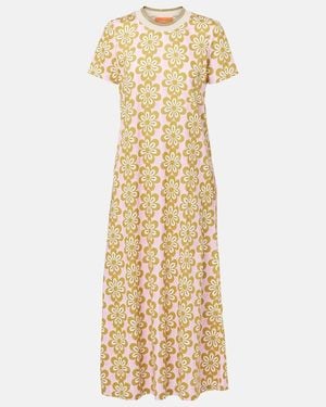 La DoubleJ Sporty Swing Cotton Midi Dress - Metallic