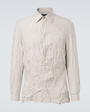 ZEGNA Striped Silk Shirt - Natural