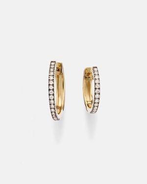 STONE AND STRAND Come Closer 10Kt Huggie Earrings - White