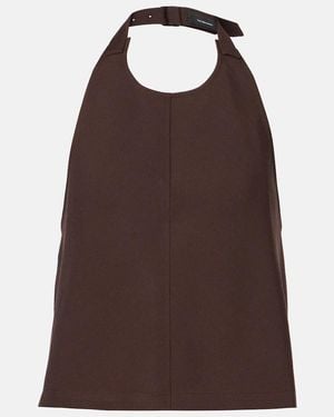 Wardrobe NYC Open-Back Halterneck Wool Top - Brown