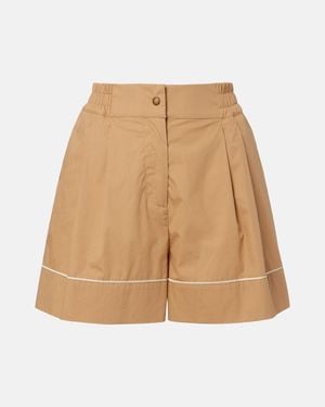 Moncler Cotton-Blend Shorts - Natural