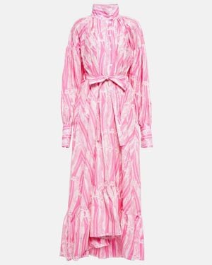Patou Flounced Maxi Dress - Pink