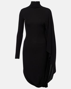 Stella McCartney Draped High-Neck Midi Dress - Black