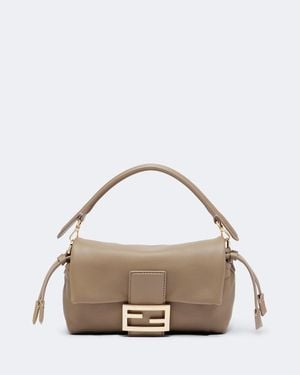 Fendi Baguette Small Leather Shoulder Bag - Metallic