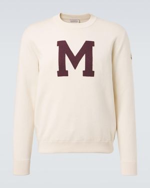 Moncler Pullover Aus Einem Baumwollgemisch - Natur
