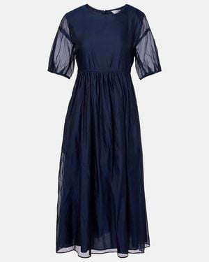 Max Mara Fatoso Silk-Blend Organza Midi Dress - Blue