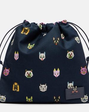 Loewe X Louis Wain Cats Small Canvas Pouch - Blue