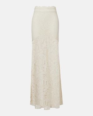 Alexandra Miro Juniper Semi-Sheer Lace Maxi Skirt - White