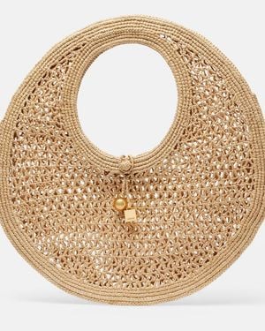 Jacquemus Spiaggia Raffia Top-Handle Bag - Metallic