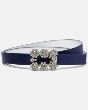 Roger Vivier Efflorescence Satin Belt - Blue
