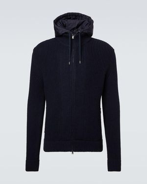 Herno Ribbed-Knit Wool Jacket - Blue