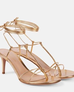 Gianvito Rossi 70 Metallic Leather Thong Sandals