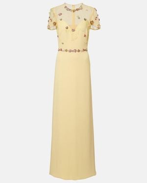 Costarellos Embellished Sequined Crepe Gown - Metallic