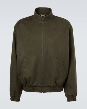 AURALEE Camel Hair Flannel Blouson Jacket - Green