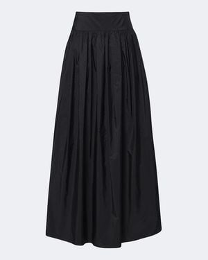 Max Mara Gathered Taffeta Maxi Skirt - Black