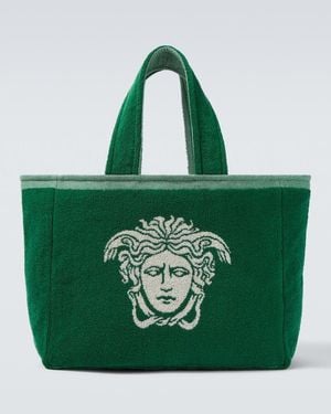 Versace Tote Bag Medusa Aus Baumwollfrottee - Grün