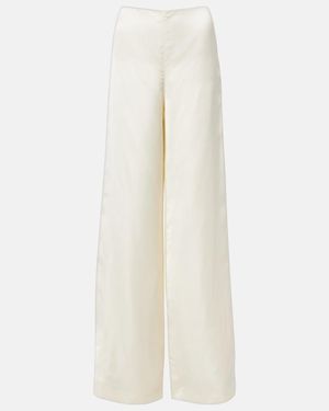 Ralph Lauren Satin Wide-Leg Trousers - White
