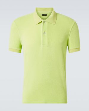 Tom Ford Cotton-Blend Terry Polo Shirt - Yellow