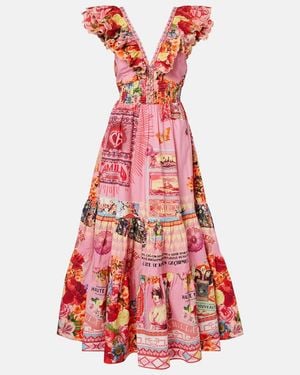 CAMILLA Collage Kingdom Tiered Cotton Maxi Dress