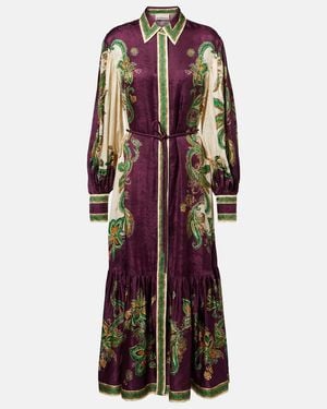 ALÉMAIS Ruthie Floral Shirt Dress - Red