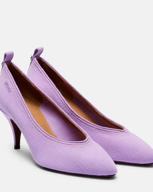 Versace Tina Denim Court Shoes - Purple
