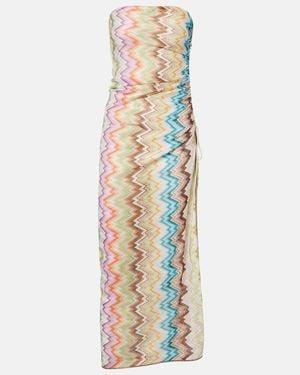 Missoni Zigzag Gathered Maxi Dress - Metallic