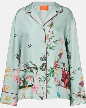 La DoubleJ Printed Silk Shirt - Blue
