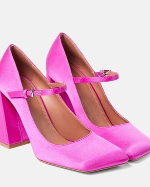 AMINA MUADDI Charlotte 95 Satin Mary Jane Court Shoes - Pink