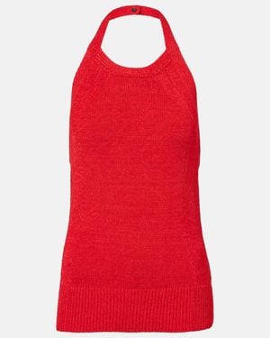 Proenza Schouler Leona Knitted Halterneck Top - Red