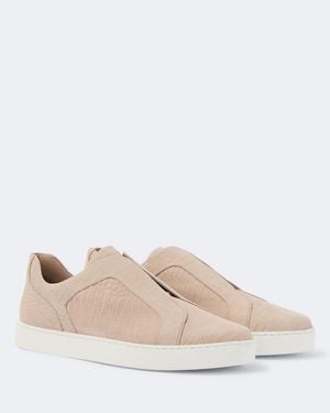 Manolo Blahnik Slip-On-Sneakers Agilio Aus Leder - Natur